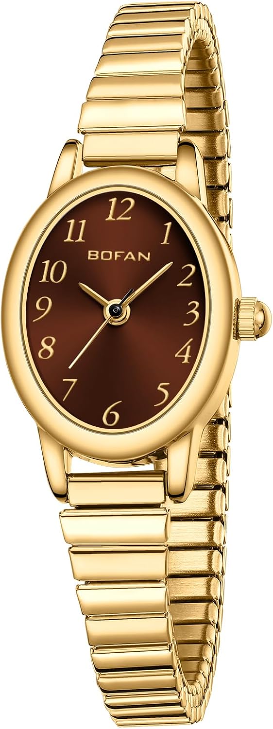 Stylish Small Gold Watches for Women by BOFAN - Easy Read