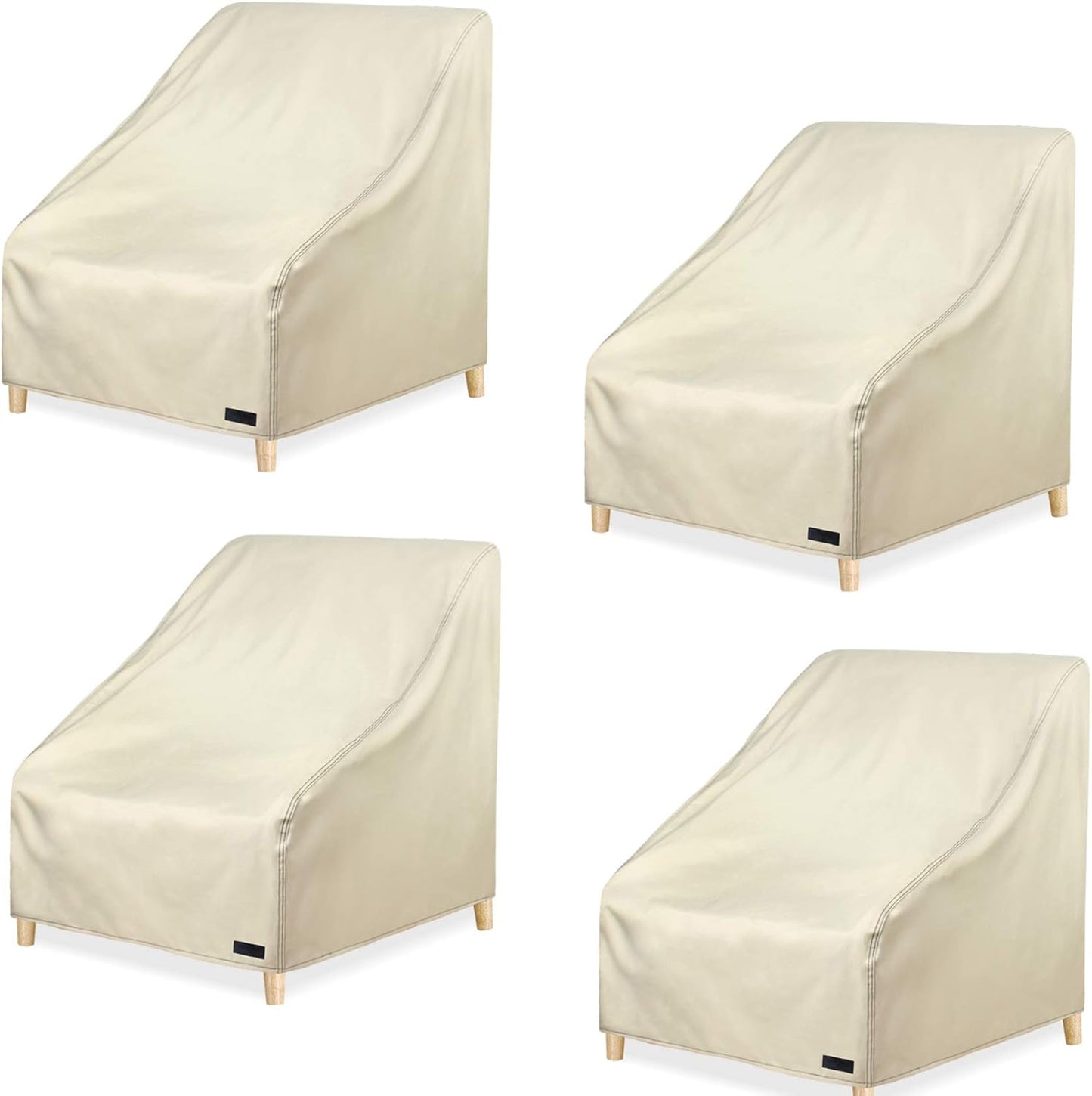 NettyPro Patio Chair Covers 4 Pack - Waterproof Heavy Duty