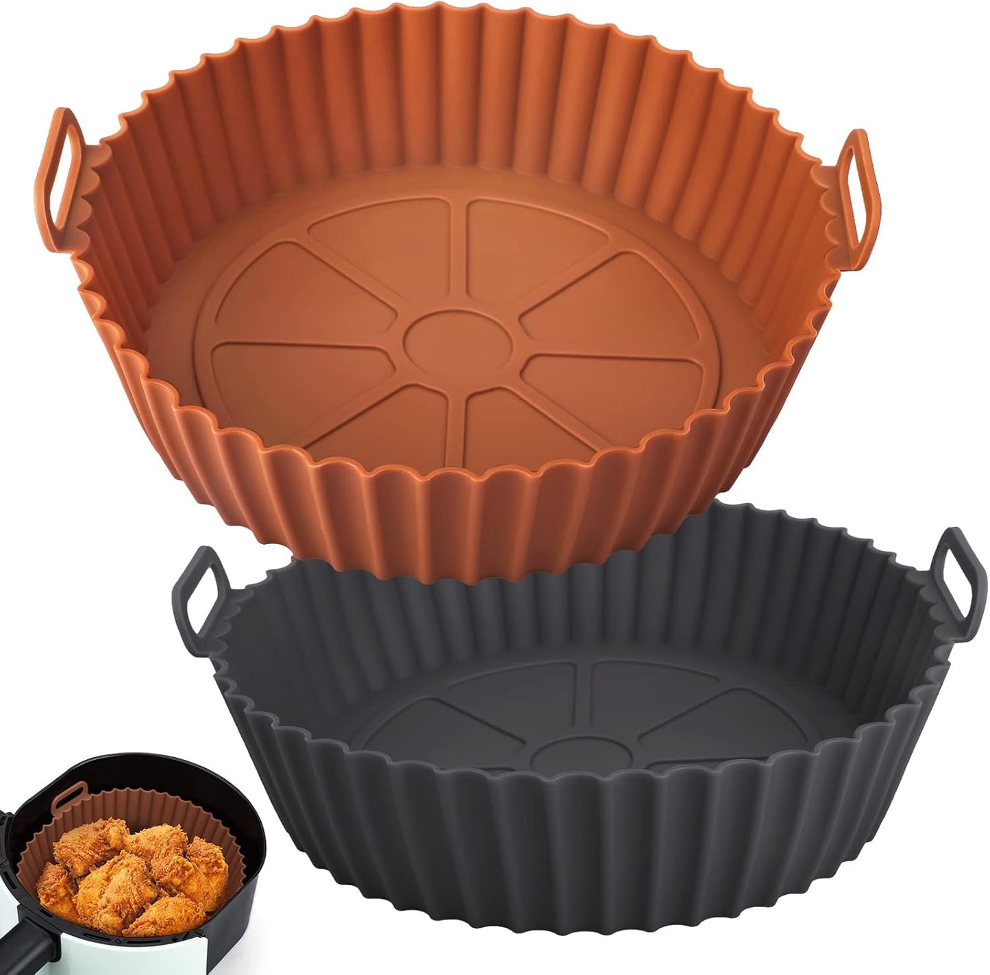 Viretec 2 Pack Silicone Liners: Reusable & Safe Air Fryer Upgrade