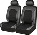 Air Mesh Leather Car Seat Covers Front Seats 2 Pack - Black Gray