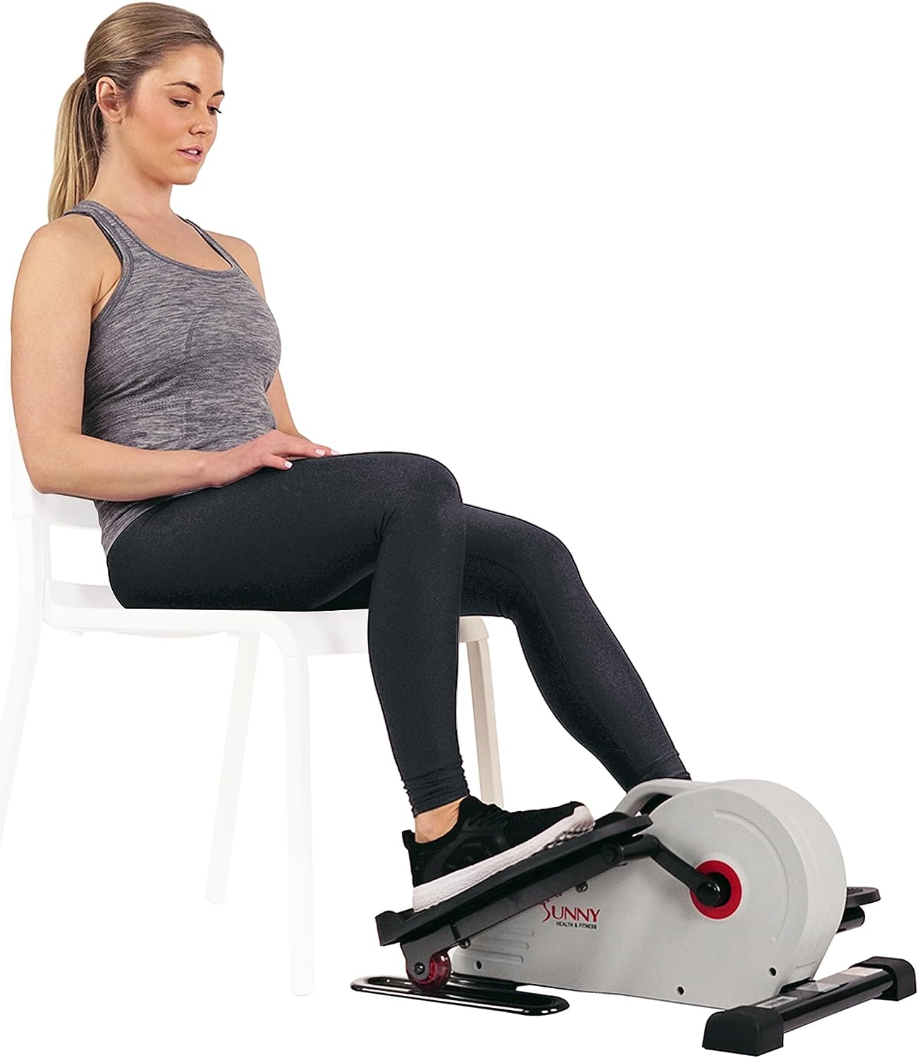 Sunny Health & Fitness Portable Under Desk Elliptical - Senior-Friendly Peddler in Pink
