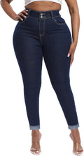 Womens Plus Size Skinny Jeans High Waisted Stretchy (Style LFBS)
