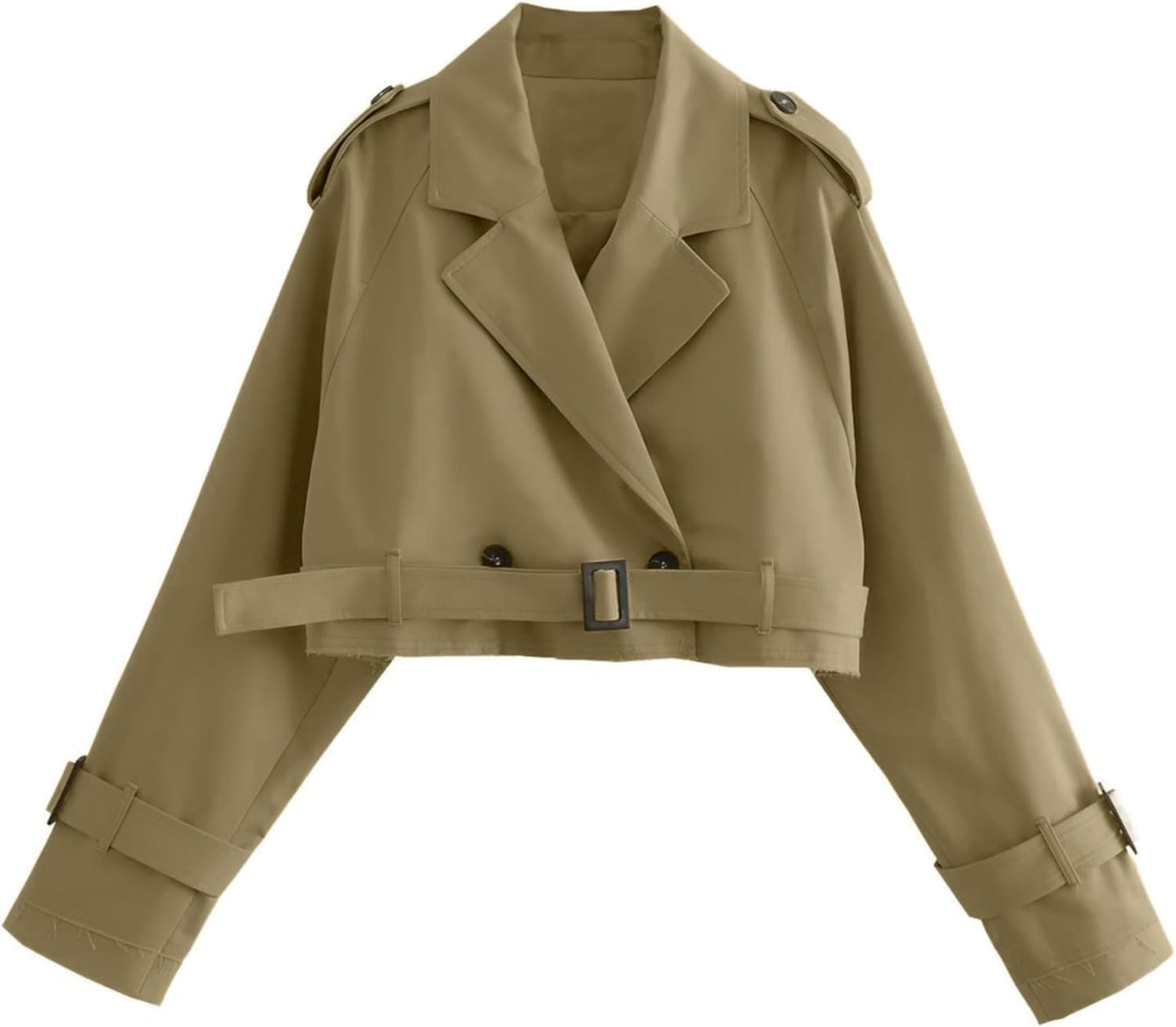 Xiaoxuemeng Womens Cropped Bike Jacket Stylish Trench Coat
