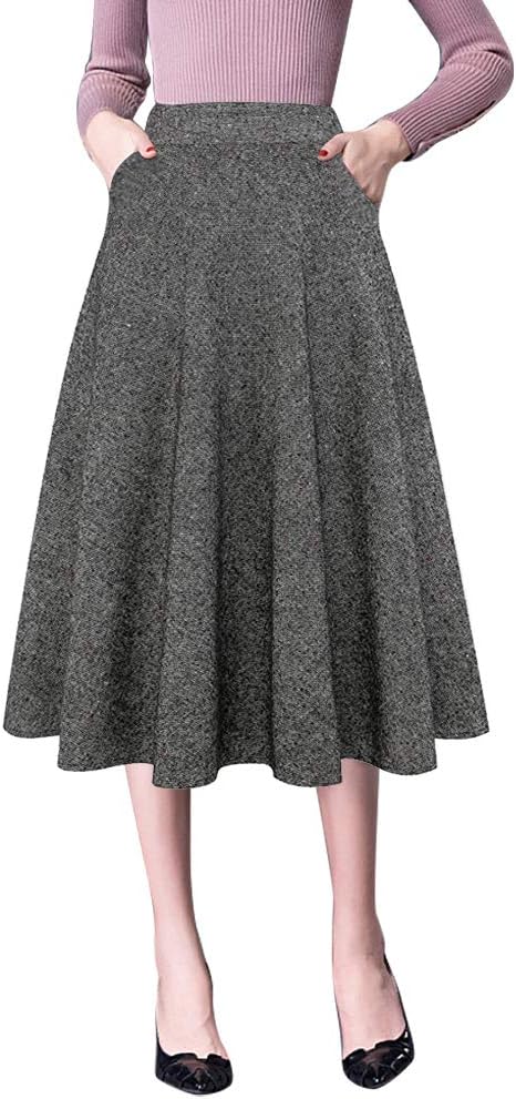 Plaid Skirts for Women: High Waist Aline Pleated Midi Style