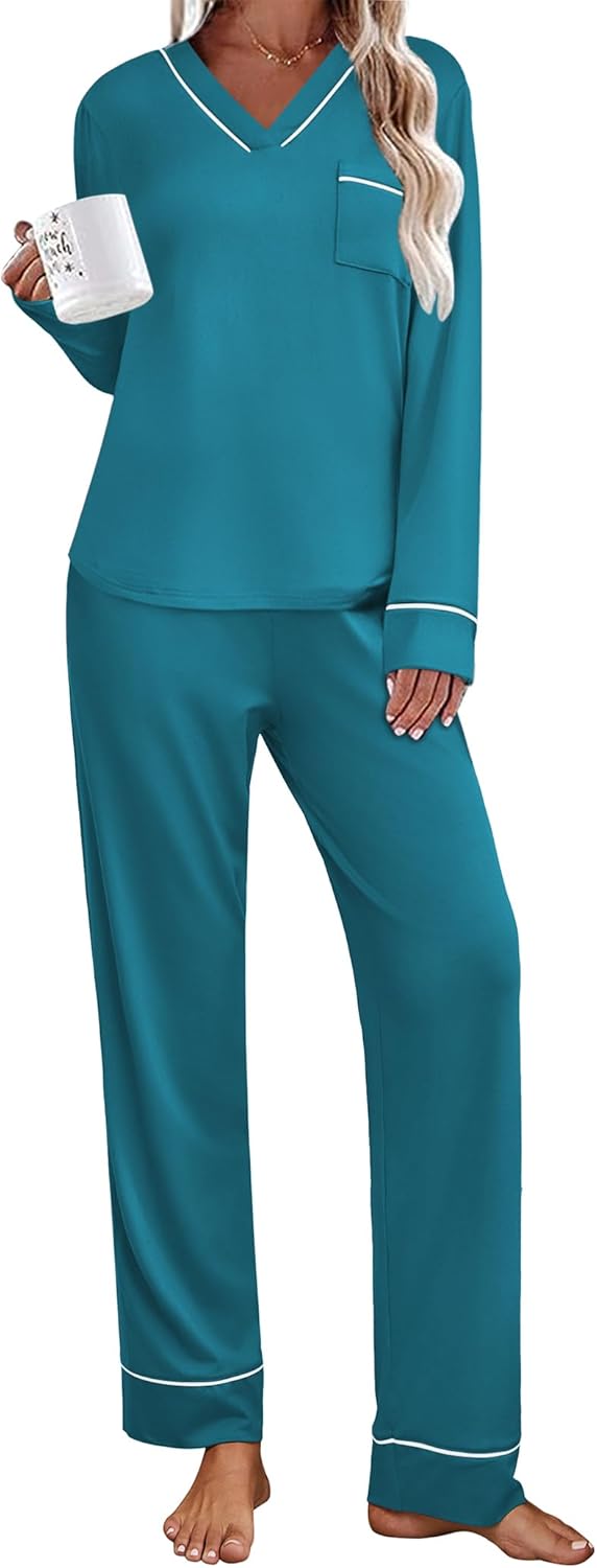 Ekouaer Women's Pajamas Sets Comfy Sleepwear PJs Loungewear