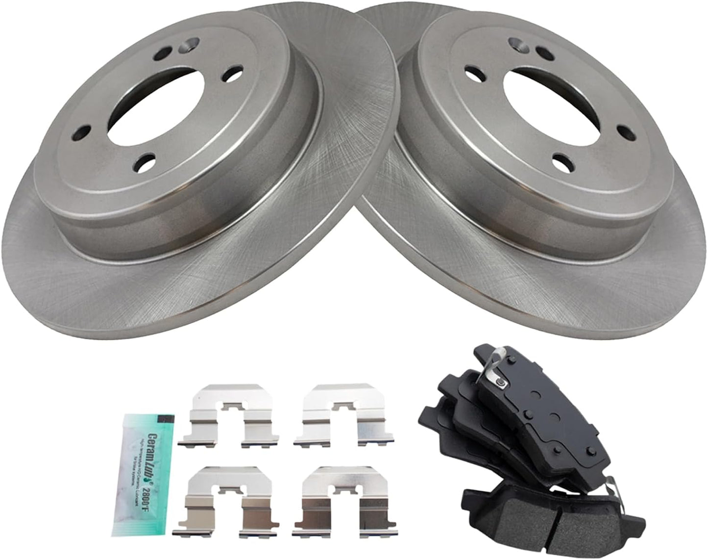 TRQ Rear Brake Pad & Rotor Kit for Hyundai Accent & Kia Rio