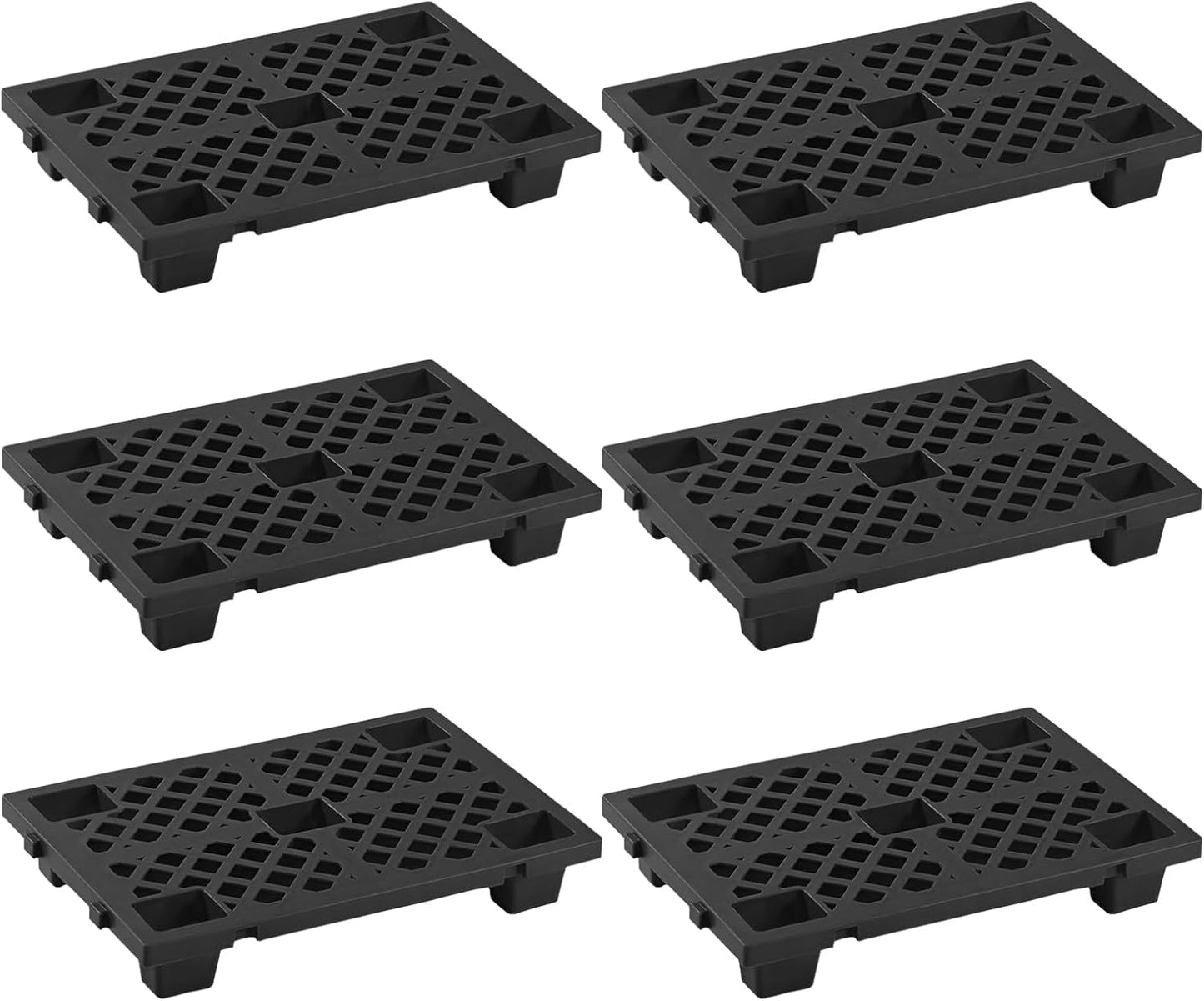 6 Pcs Lightweight Waterproof Plastic Pallets for Versatile Storage