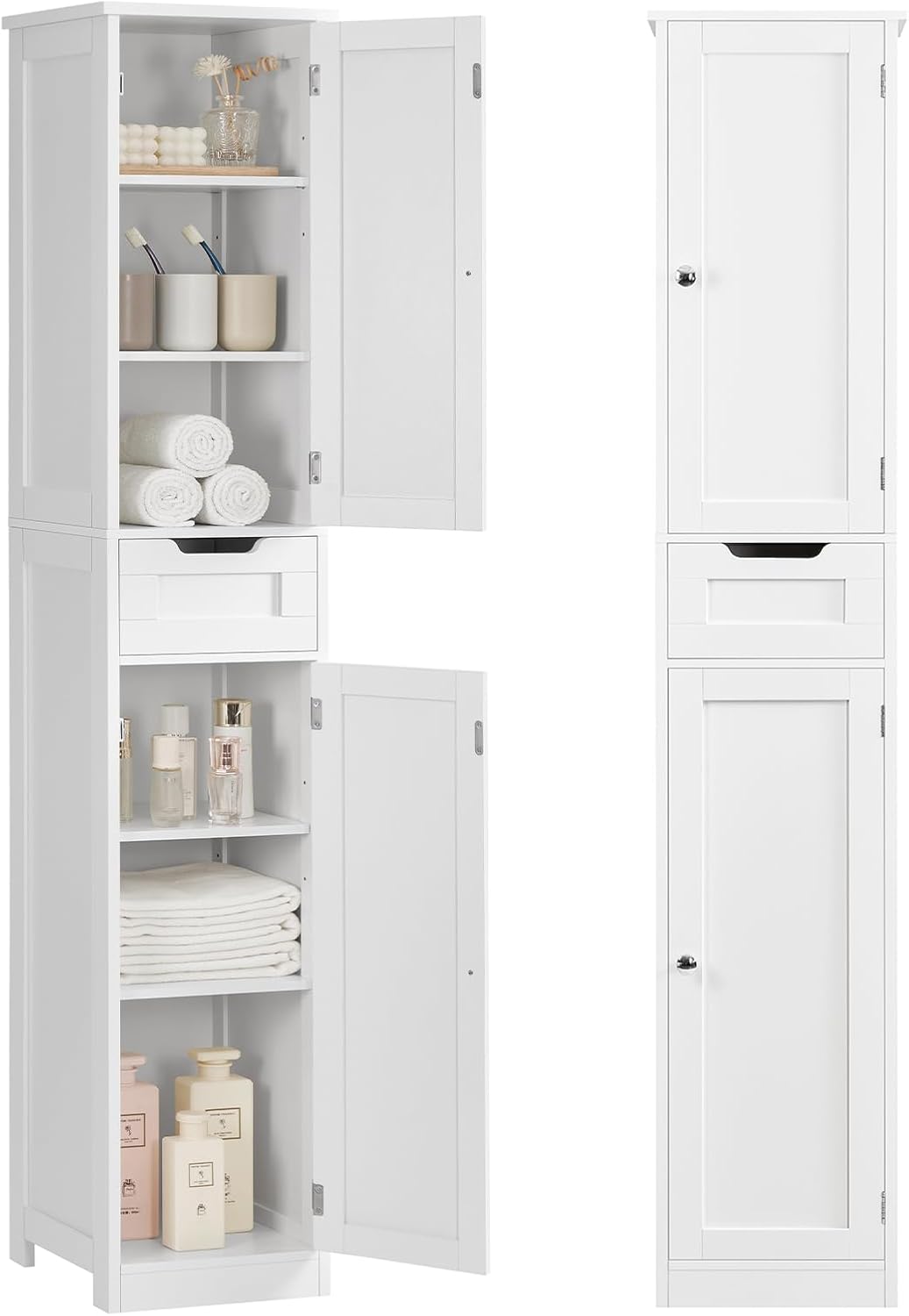 Iwell Tall Bathroom Cabinet for Slim Storage in Any Room