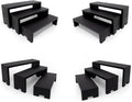 Display Wood Risers 3 Tier 4 Set - Black Wooden Display Stands