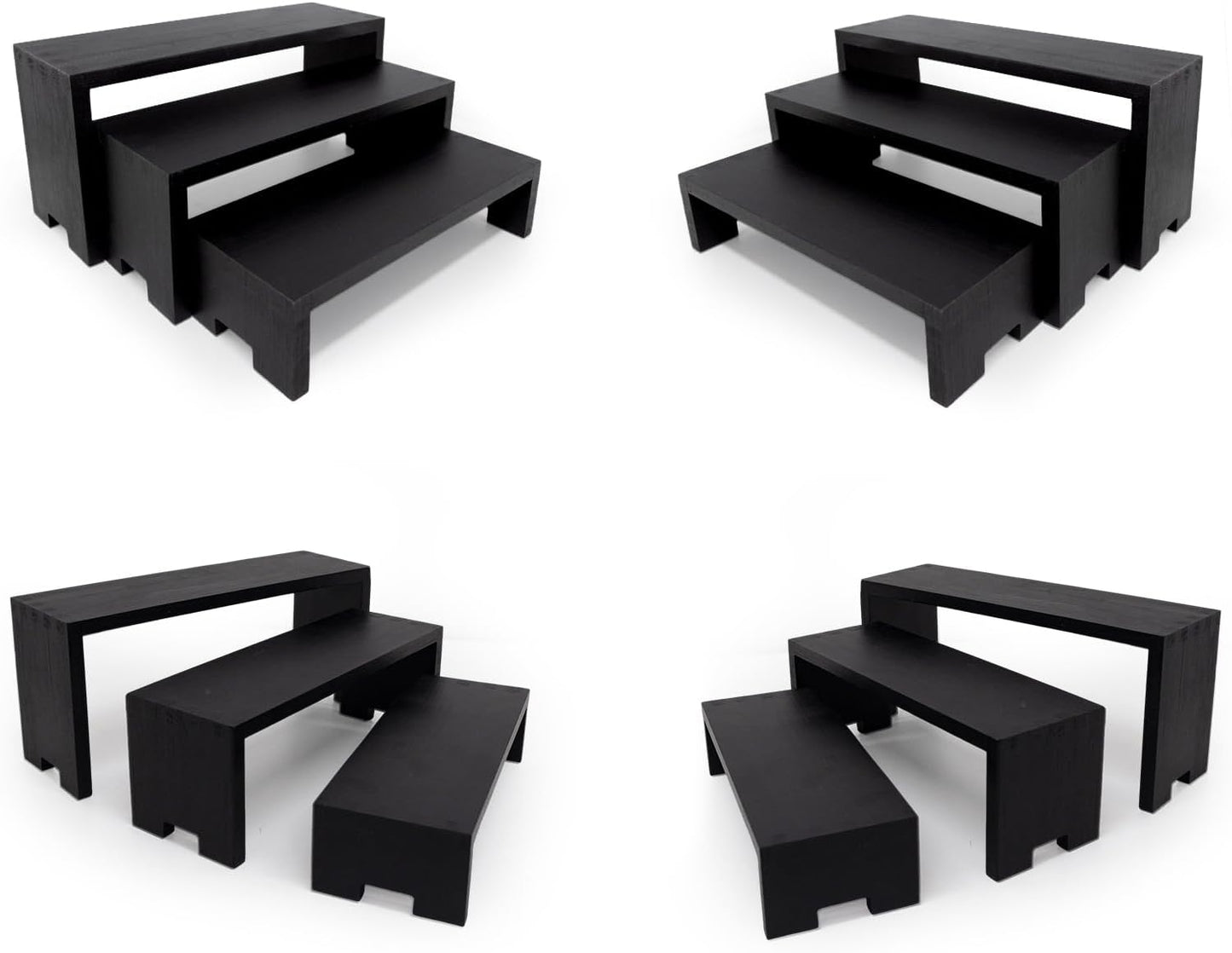 Display Wood Risers 3 Tier Set for Cupcakes and Organizing