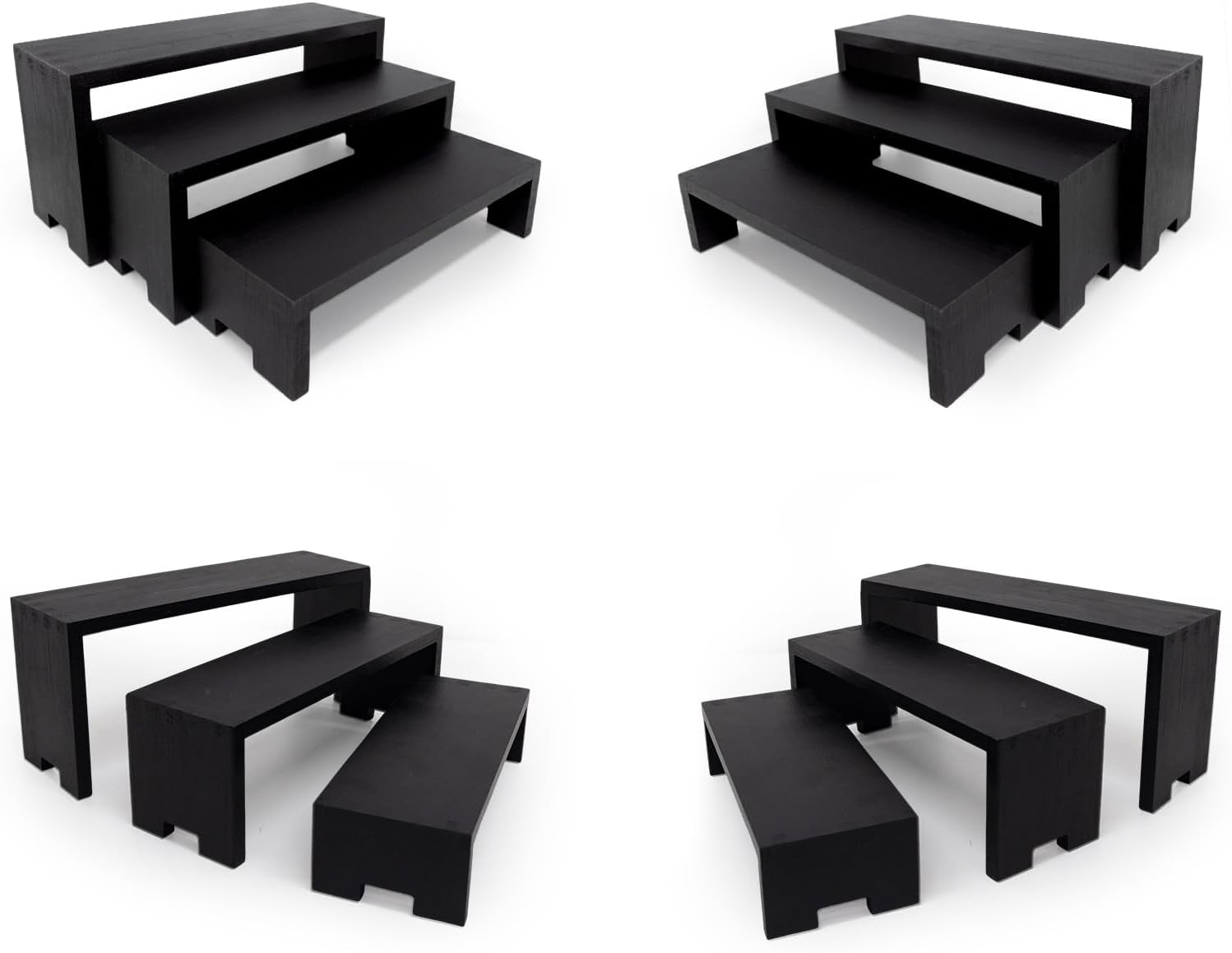 Display Wood Risers 3 Tier Set for Cupcakes and Organizing