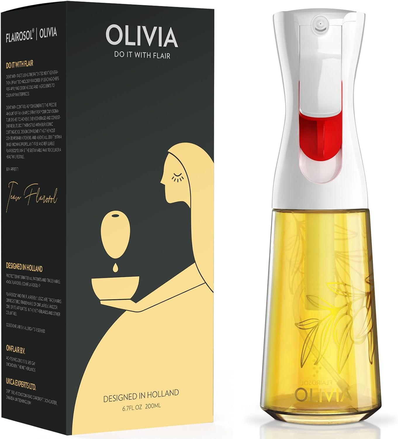 Portion Control Glass Oil Sprayer - FLAIROSOL OLIVIA