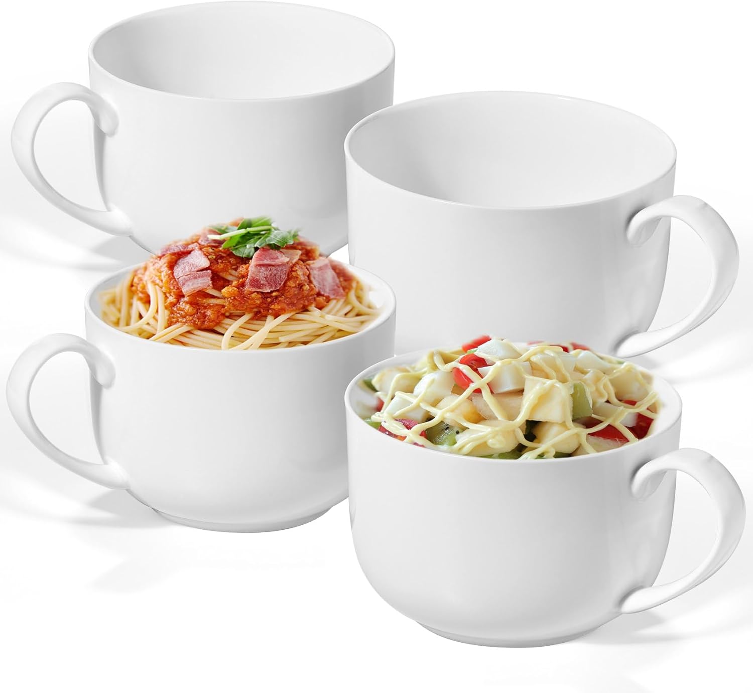 Chulan Large 25 oz Bone China Mugs for Soup and Coffee