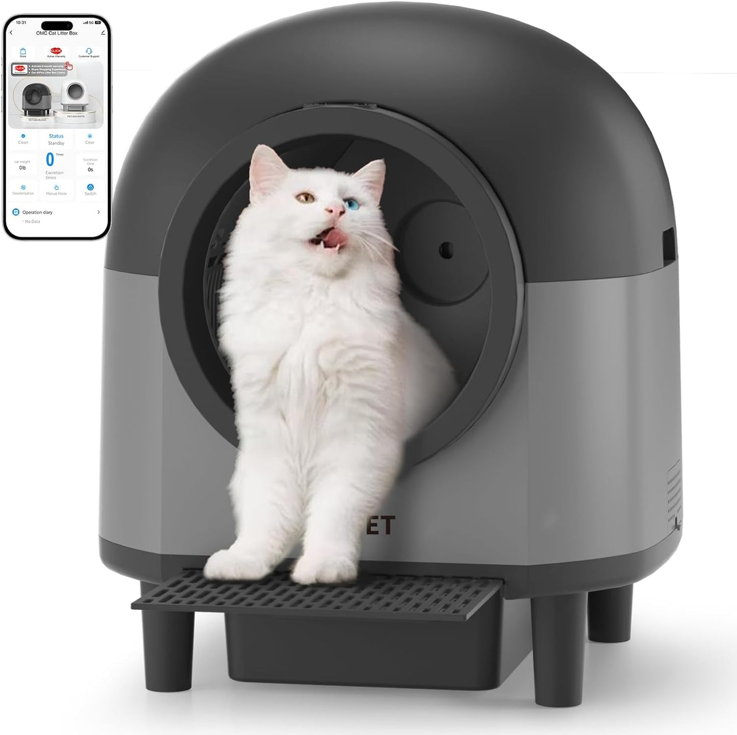 Smart Self-Cleaning Cat Litter Box - App-Controlled Odor Control!