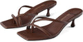 Kitten Heels Flip Flop Thong Heel Slip On Slides - Elevated Everyday