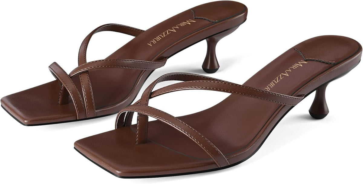 MIRAAZZURRA Kitten Heels for Women: Trendy Summer Flip Flops