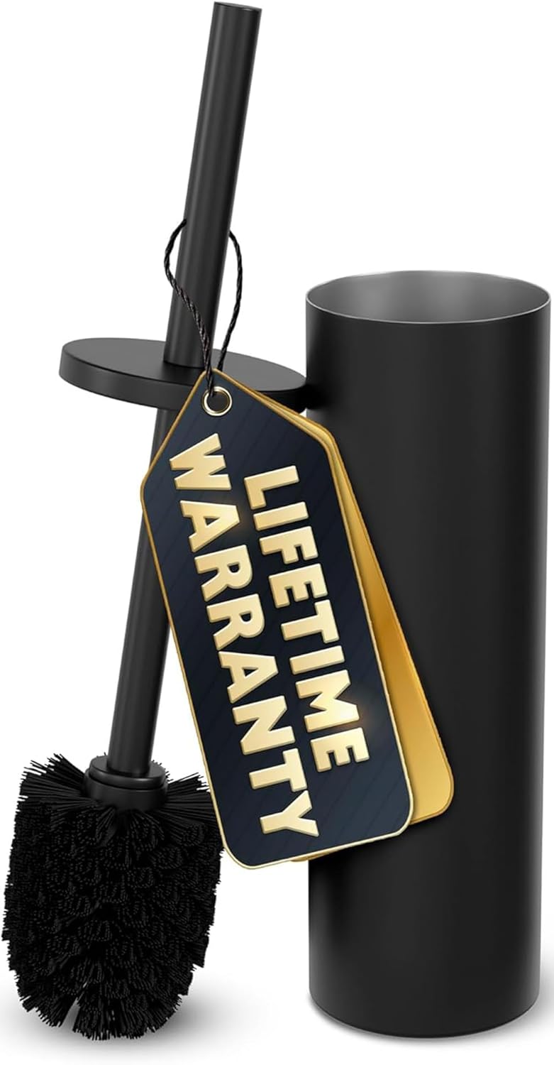 Black Toilet Brush and Holder Set for Effective Cleaning