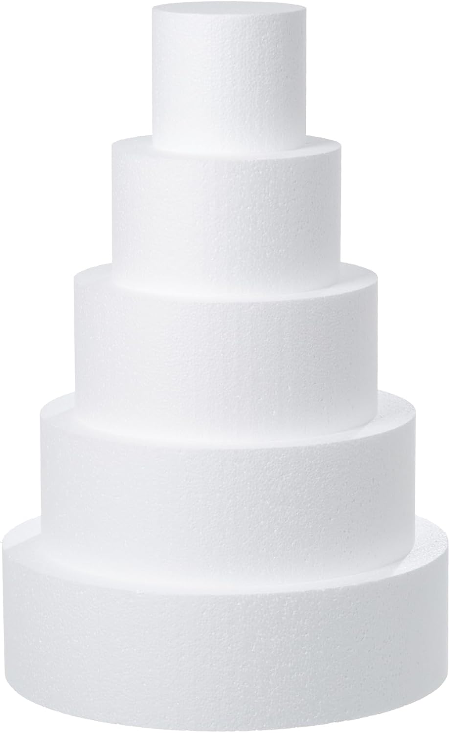 5 Tier Round Foam Cake Dummies Set for Wedding and Events
