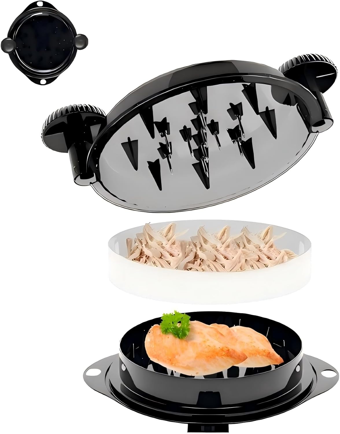 Chicken Shredder Tool with Stainless Steel Blades for Fast Shredding