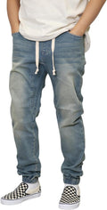 URBANJ Men's Stretch Twill Drop Crotch Jogger Pants (Style 3QSQ)