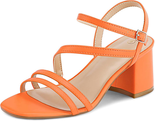Stylish Women's Strappy Low Chunky Block Heel Sandals for Summer