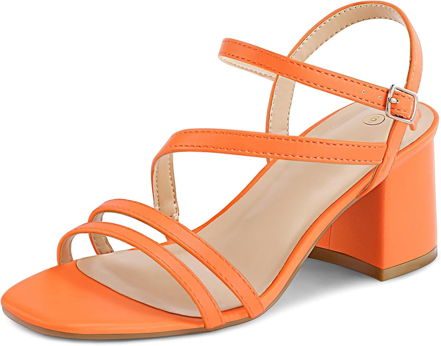 mysoft Women's Strappy Low Chunky Block Heel Sandals for Comfort