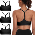 Spaghetti Strap Padded Sports Bras for Women 3 Pack - Y Back Support