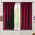 100% Blackout Curtains 45 in 2 Panels Burgundy Red - Thermal Room