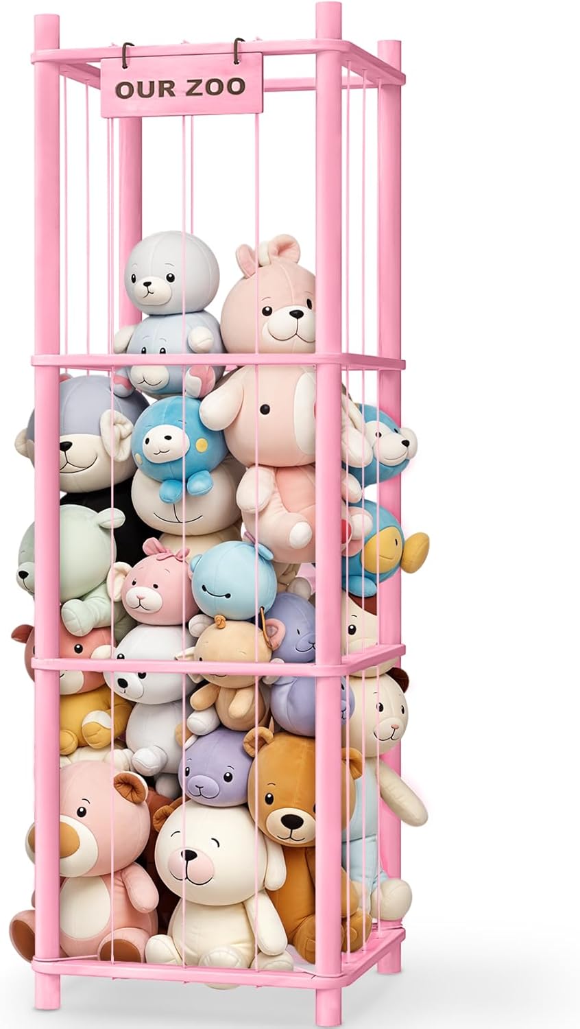 Stuffed Animal Storage Organizer for Toddlers - Cute Zoo Design