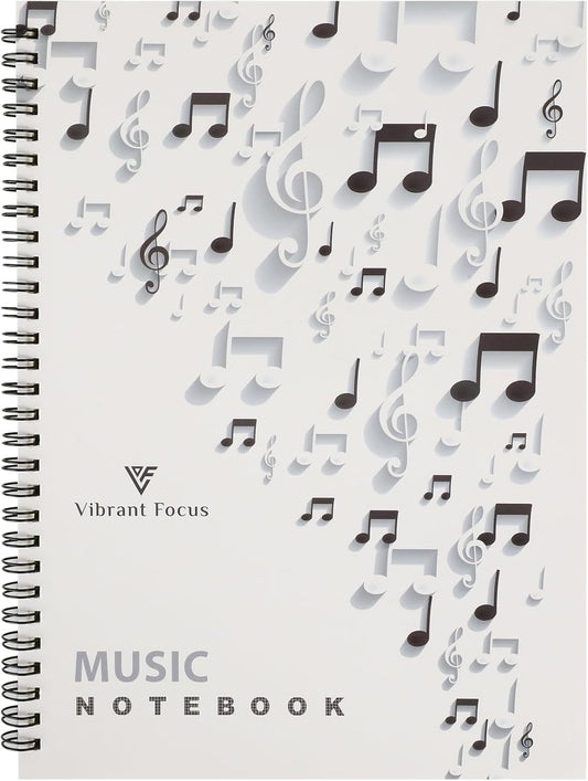 100 Pages Blank Staff Manuscript Notebook for Piano | Vibrant Focus