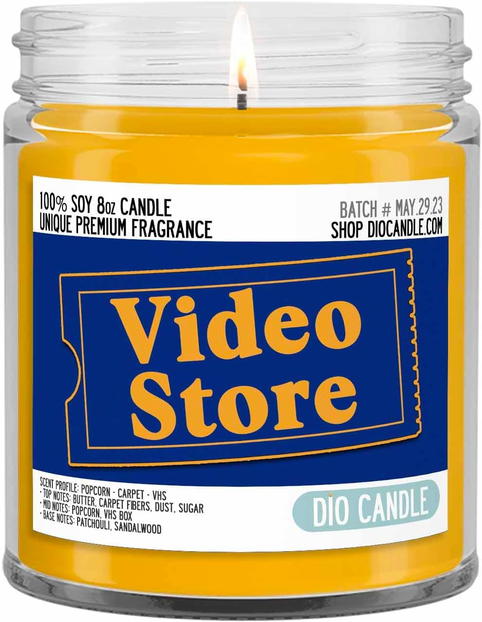 Video Store Scented Candle - Nostalgic Popcorn Aroma Experience