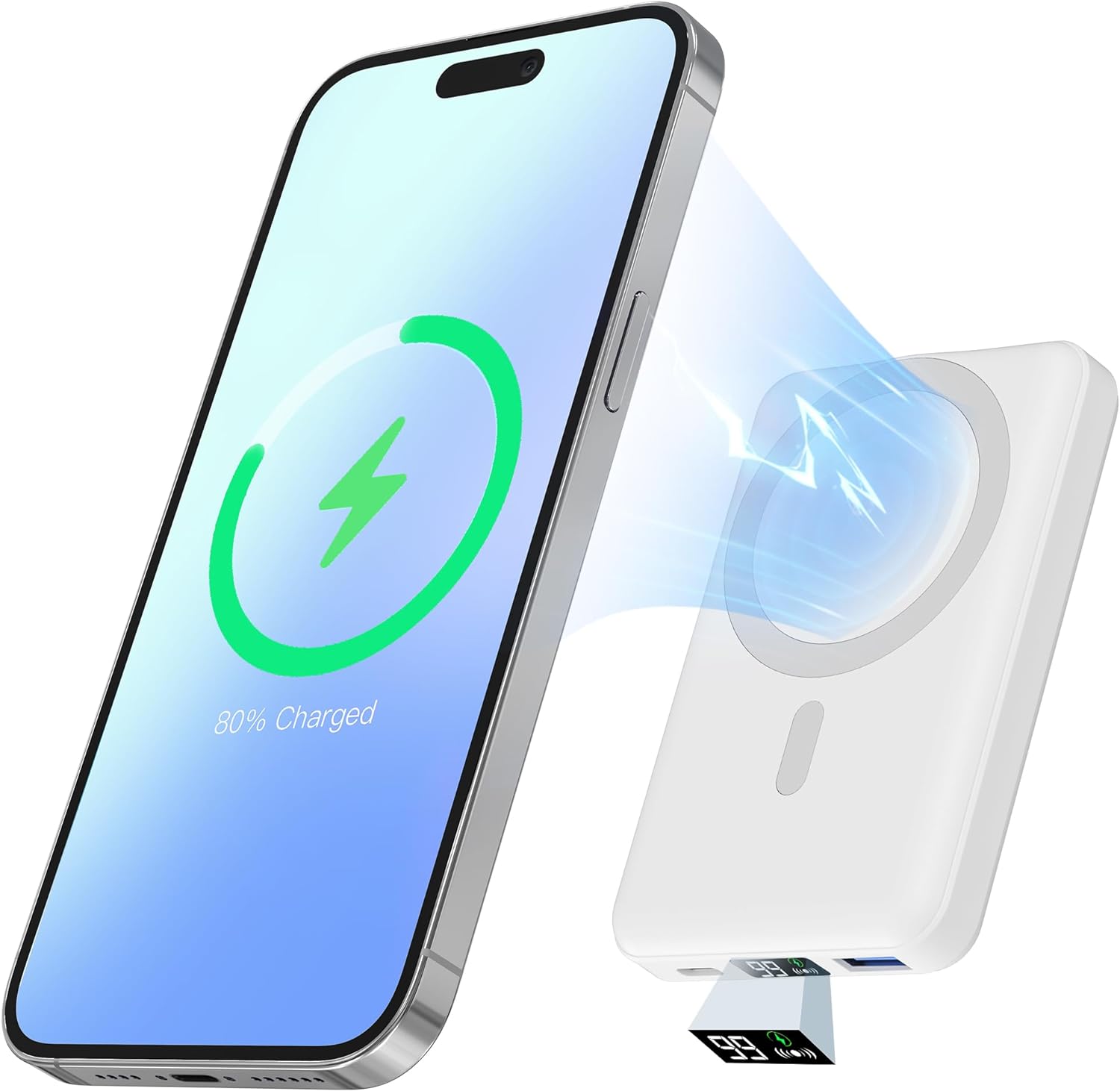 Fast-Charge 10000mAh Wireless Magnetic Power Bank