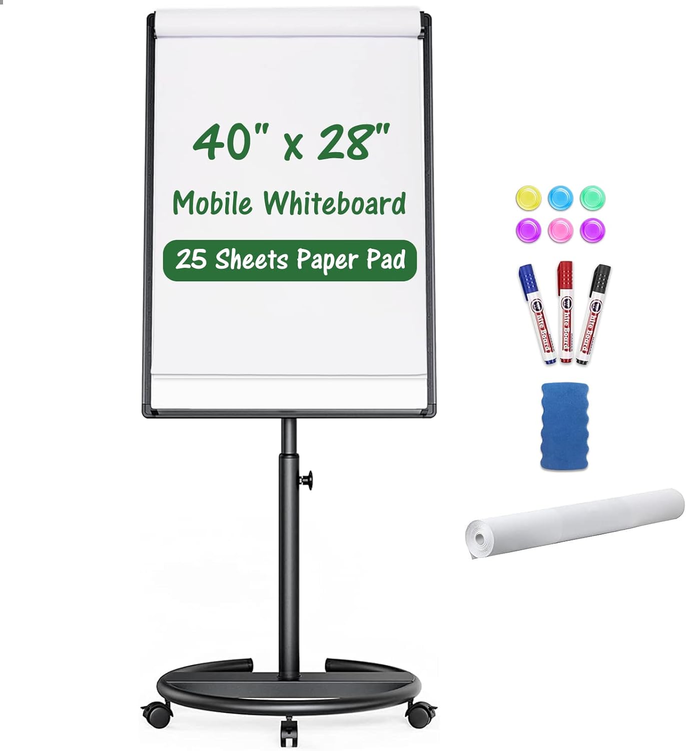 Mobile Whiteboard with Stand 40x28 inch for Versatile Use
