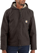 Carhartt Men's Washed Duck Jacket - Sherpa Lined for Cold Weather
