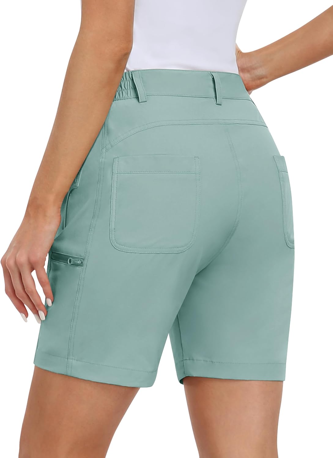 MoFiz Womens Golf Shorts 7in Quick Dry Lightweight Bermuda Shorts