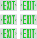 Green Exit Sign LED Emergency Light with Battery Backup - 6 Pack
