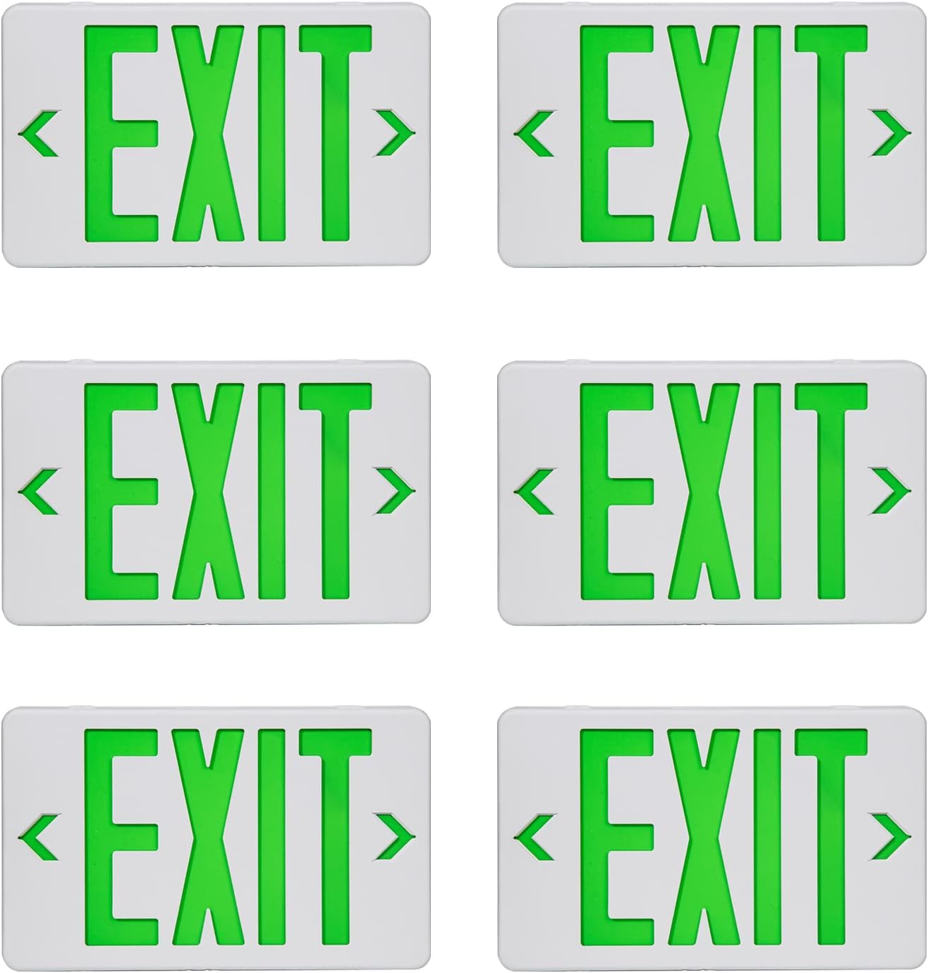 TANLUX Green Exit Sign with Battery Backup for Emergency Use