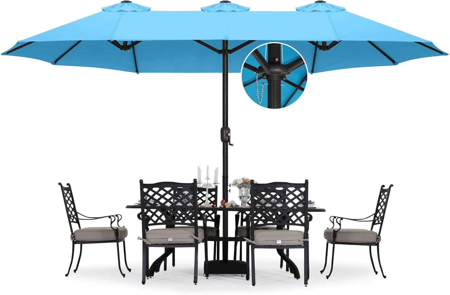 15FT Double-Sided Rectangle Patio Umbrella for Outdoor Use