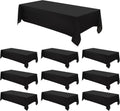 Rectangle Tablecloths 60x120 in 10 Pack Black - Washable Linen Look