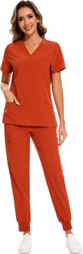 COZYFIT Scrubs for Women Set - Stretch V-Neck Top (Style 376X)