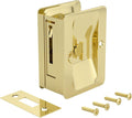 Onward Pocket Door Pull Privacy Lock 3 1/4 in - Sleek Brass