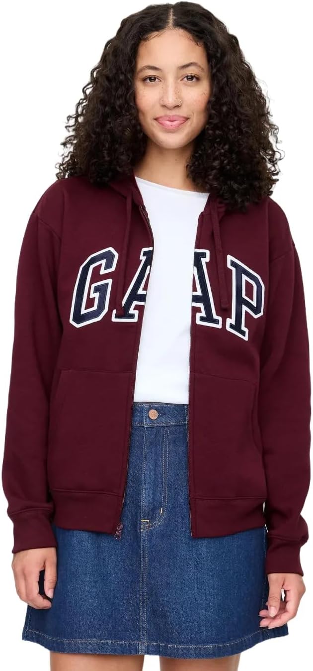 GAP womens Logo Hoodie Full Zip Sweatshirt for Cozy Comfort