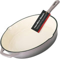 Cast Iron Fry Pan 12-In Skillet with Cream Enamel - Even Heat