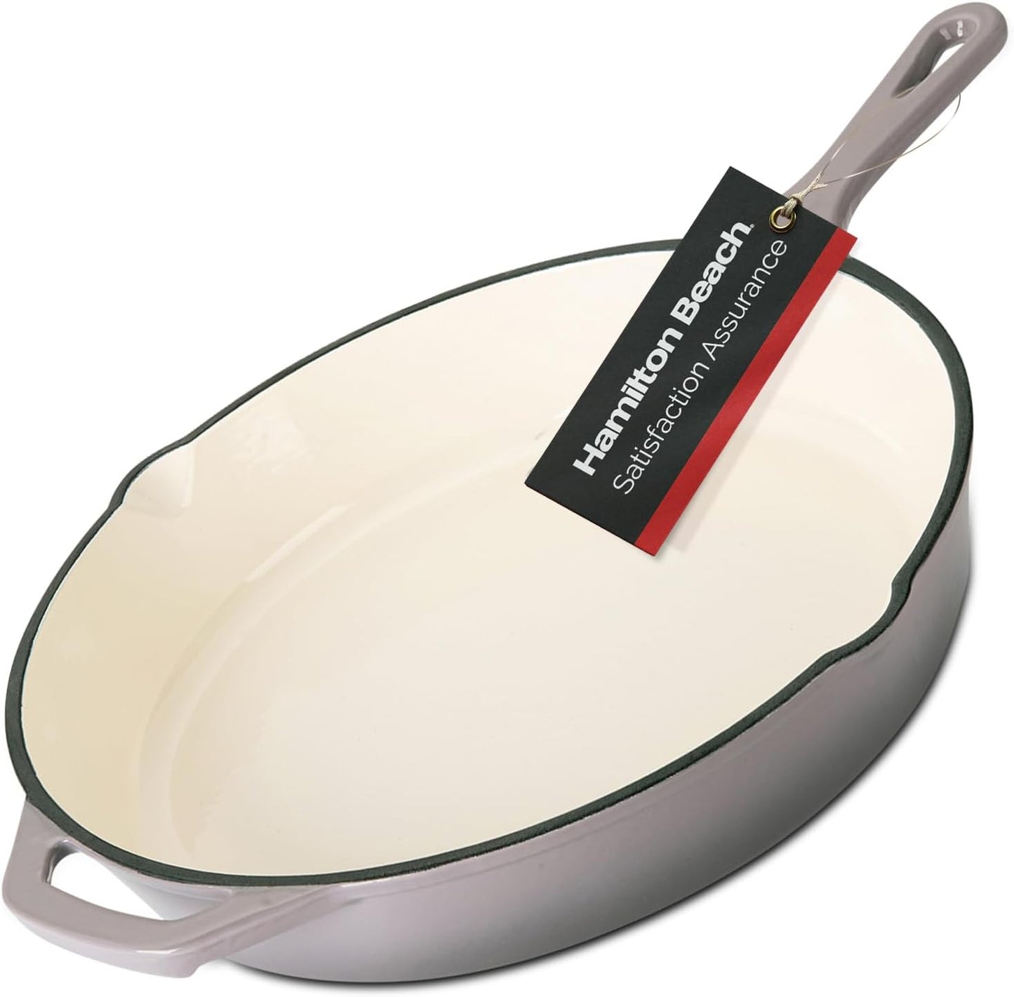 12-Inch Enameled Cast Iron Fry Pan for Even Heat Cooking