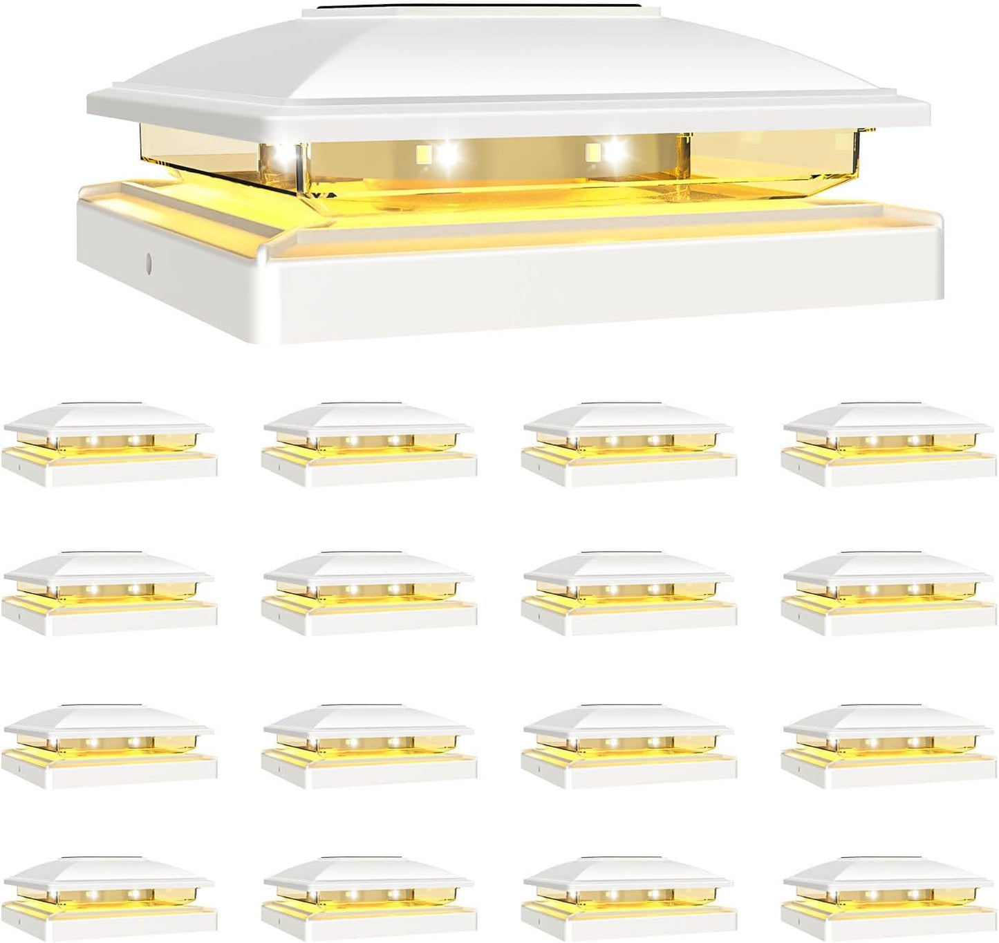 VOLISUN Solar Post Cap Light Outdoor Waterproof 16pack for Fences