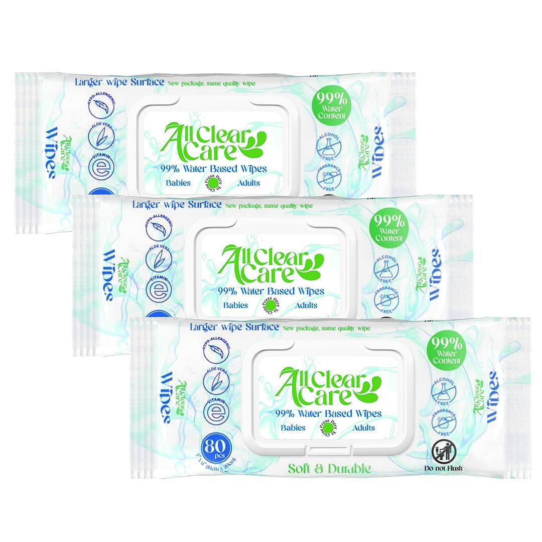 Ultra-Gentle Unscented Baby Wipes, Hypoallergenic & Vitamin-Enriched, 3 Pack