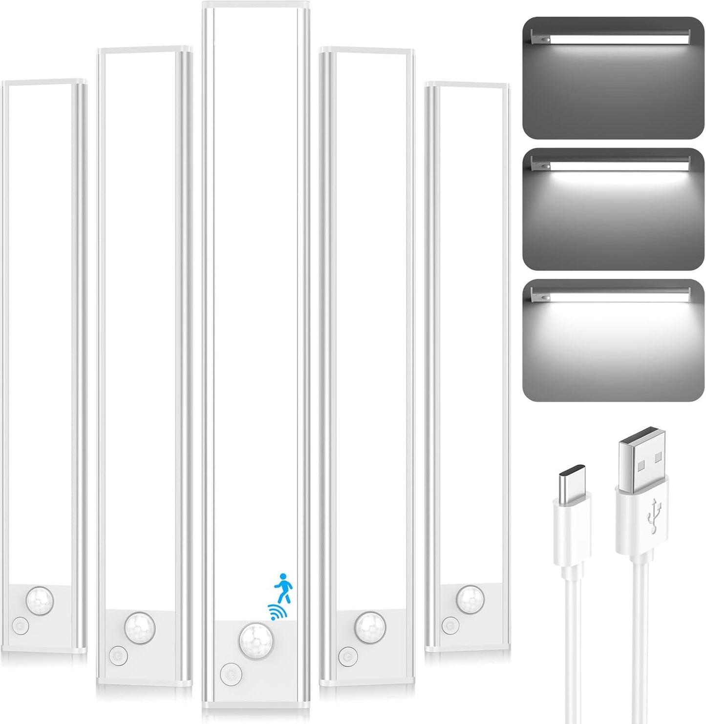 12in LED Rechargeable Under Cabinet Lights with Motion Sensor