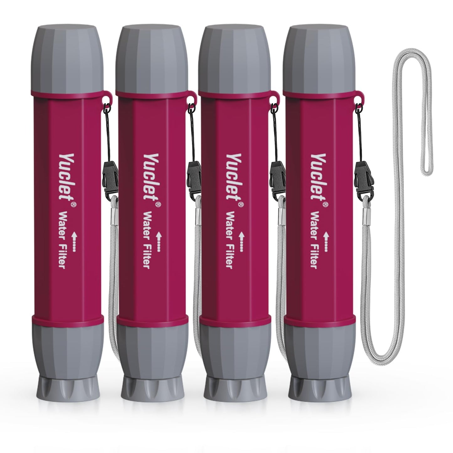 YWF01 Personal Filter Straw for Drinking Survival Gear Pack of 4