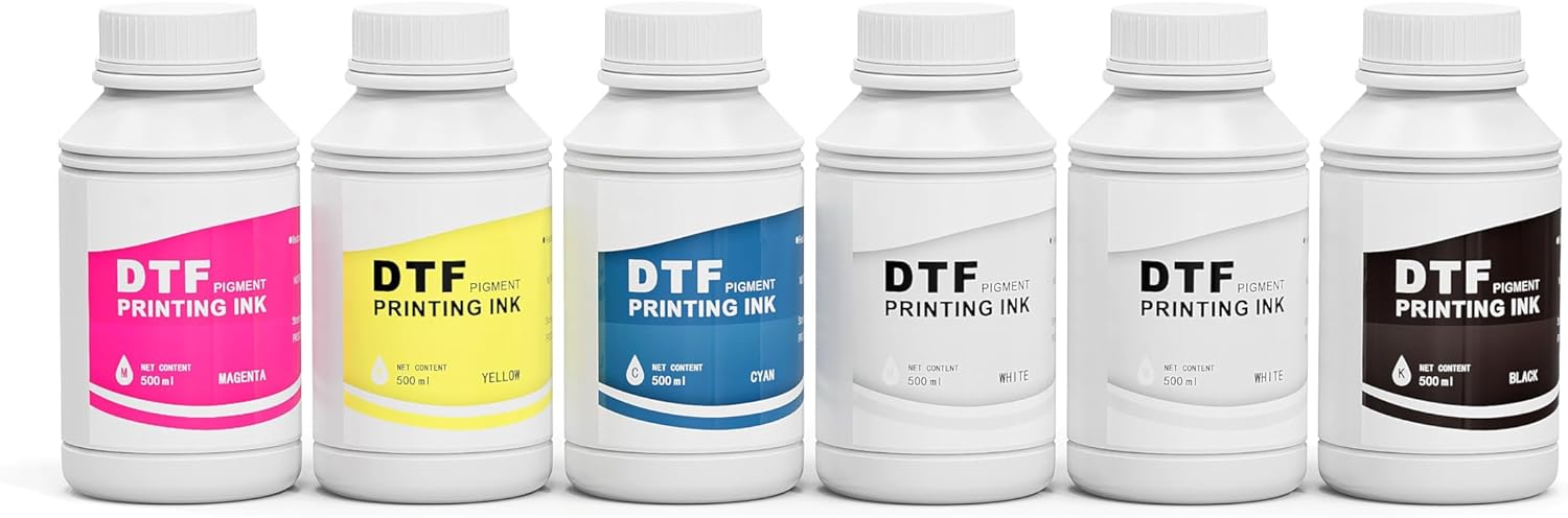 Professional Grade DTF Ink Set, Vibrant Colors, 3000ml
