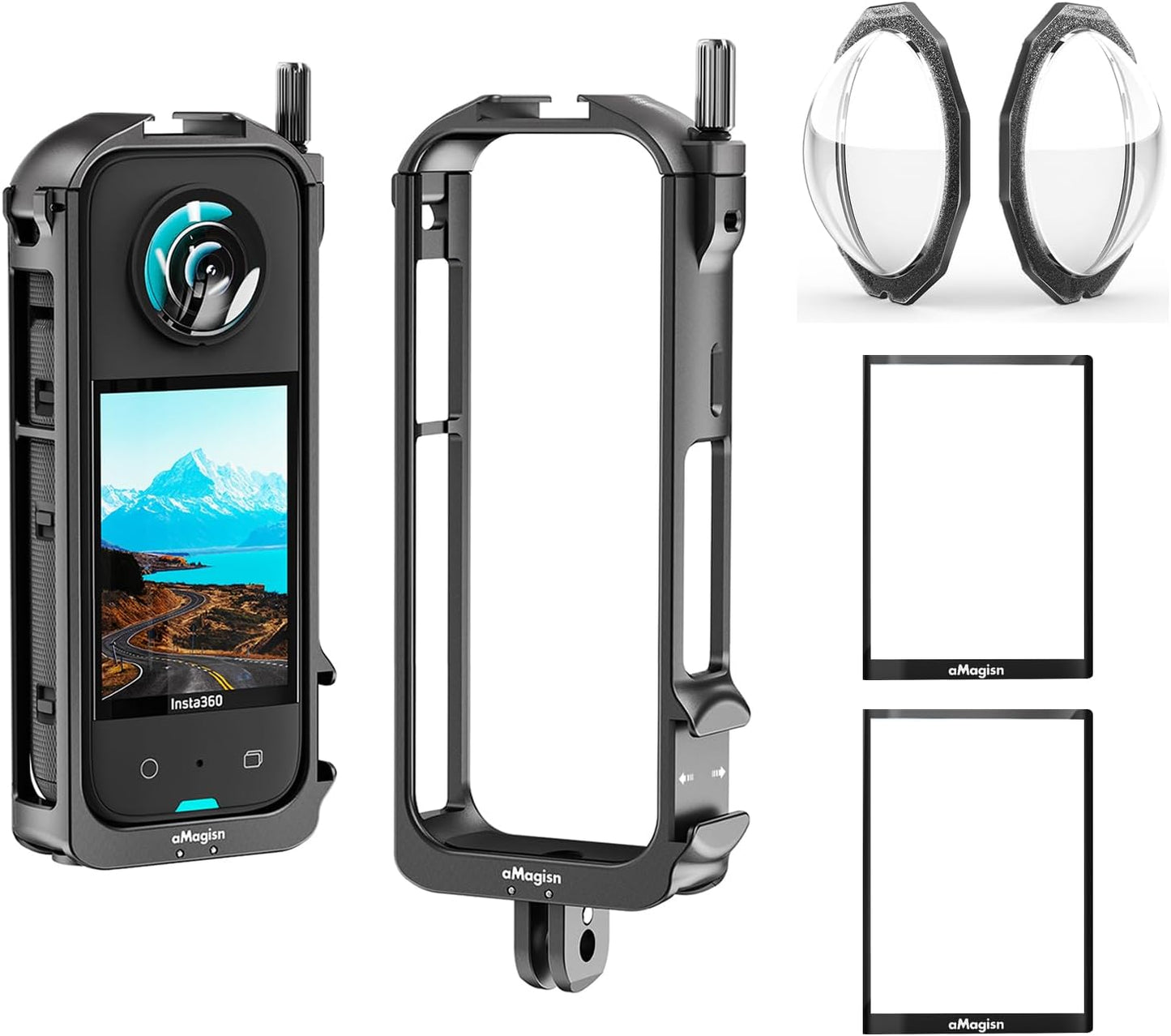 360 X3 Aluminium Protective Cage with Sticky Lens Guards Cap